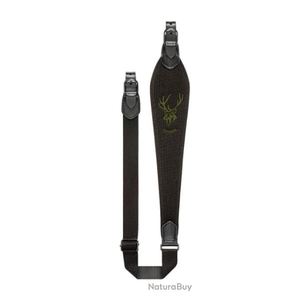 Bretelle en Cordura noir brod�e cerf , RISERVA.