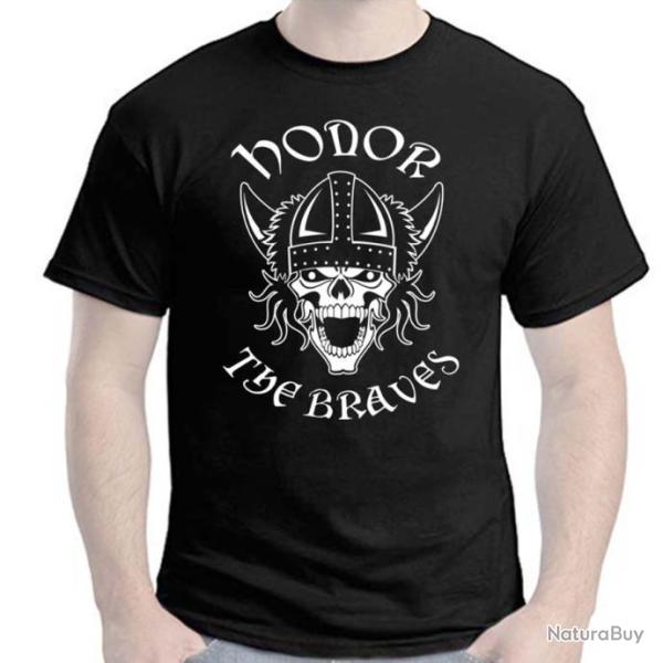 T-SHIRT - HONOR THE BRAVES - Viking Guerrier Thor Casque -  Id�e cadeau anniversaire No�l Coll�gue