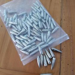 port offert: 100 ogives men cal 308 .30 (.308) FMJ 147gn 9,6gr - FMJBT - balles chemis&eacute;es 7,62 7.62