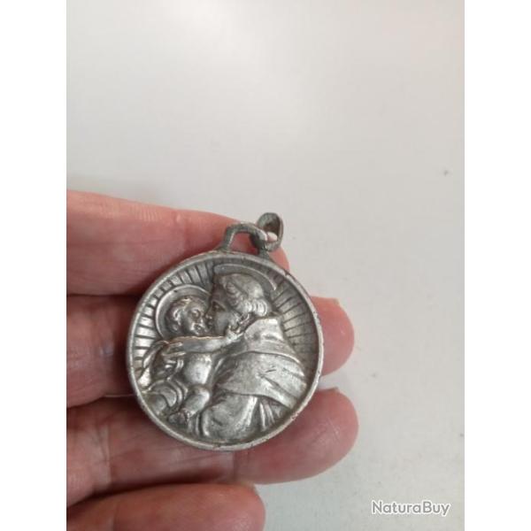 medaille ancienne pendentif saint antoine diam�tre 35 mm