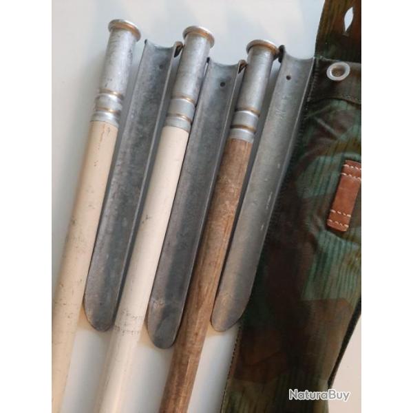 Sac camoufl� avec piquets de tente et mat, complet. Arm�e suisse. P�riode inconnue. Superbe ensemble