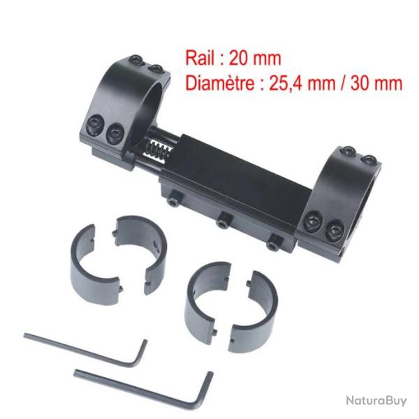 Collier de montage double � compensation de recul diam�tre 25,4 30mm - Rail 20mm