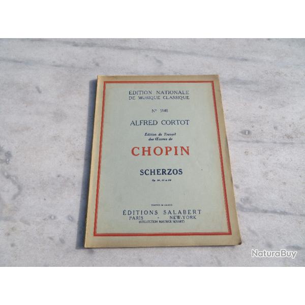 Ancien livre/feuillet de partition broch"ditions de travail des oeuvres de Chopin"France(Vers 1930
