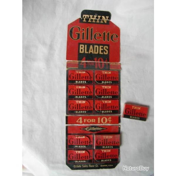 WW2 US PR�SENTOIR DE LAMES DE RASOIRS AM�RICAINES " GILLETTE THIN  " + 2 PAQUETS DE LAMES
