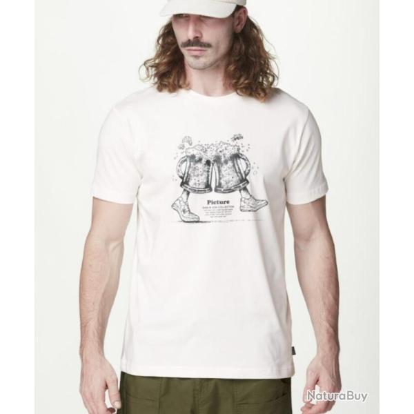 Tee Shirt en Coton Picture D S BEERFOOT TEE Blanc