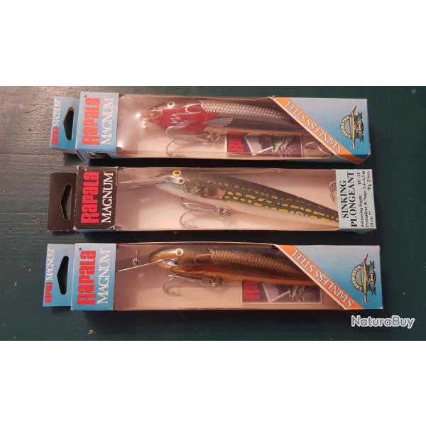 3 Leurres RAPALA MAGNUM 18cm neufs