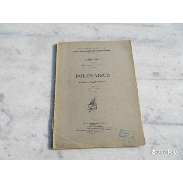 Ancien livre/feuillet de partition broch "Polonaises" de Chopin - France (1915)