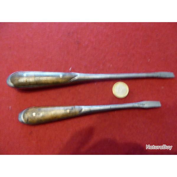 deux tournevis ancien pour d�montage armes anciennes