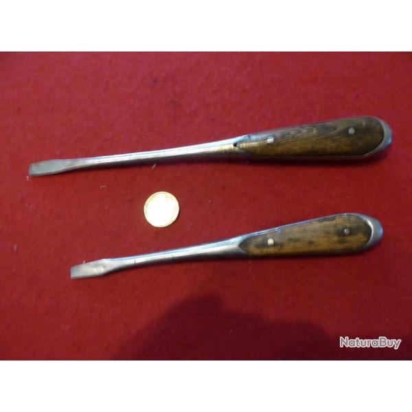 deux tournevis ancien pour d�montage armes anciennes