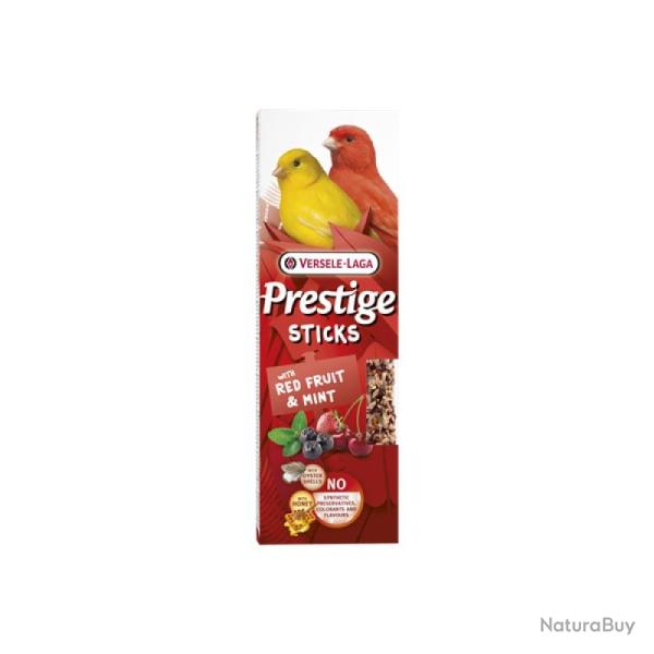 STICKS PRESTIGE CANARIS AVEC FRUITS ROUGES ET MENTHE X2     60GR
