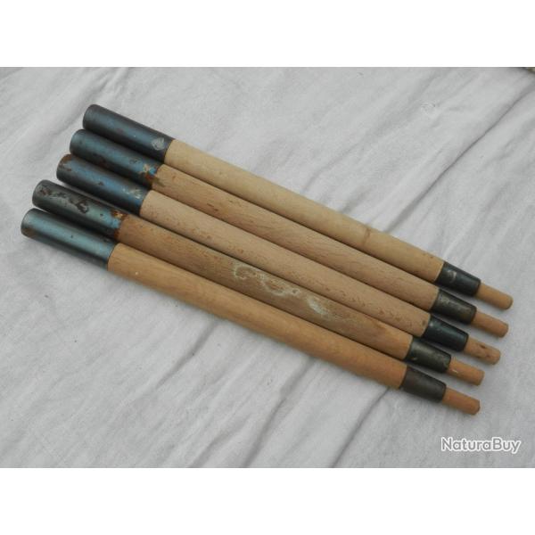 lot de 5 piquets -  morceaux de mat de tente militaire Franaise modle 1951