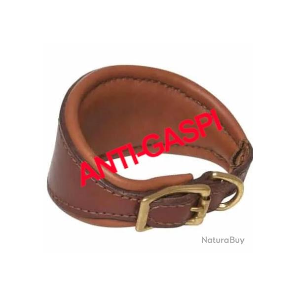 Collier en cuir L�vrier grande taille 47 � 58 cm(anti gaspi)