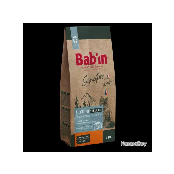 Croquette chaton sans c�r�ales/BAB'IN sac de 1,5 kg
