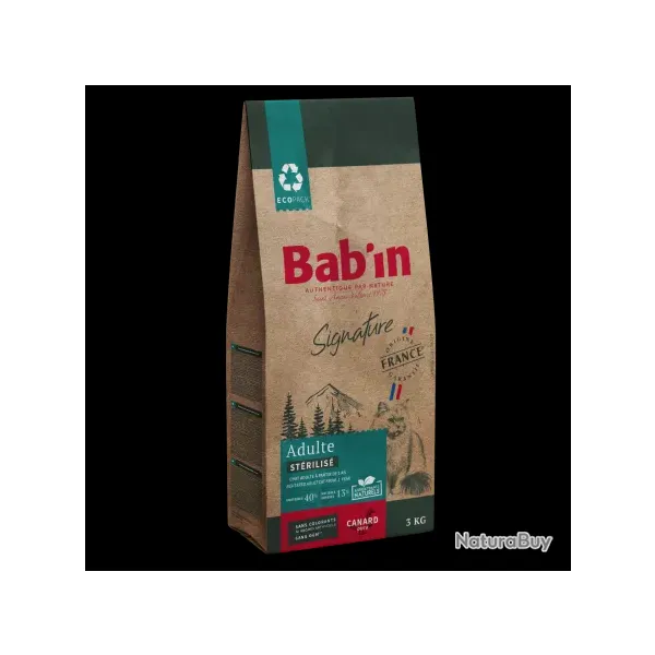 1 paquet de 6 kg de croquettes chat adulte/BAB'IN CHAT au canard