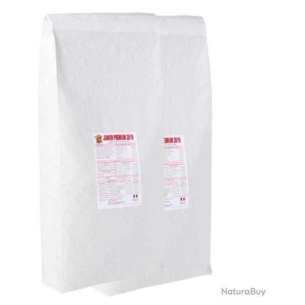 Lot de 2 PAQUETS de 14 kg de croquettes chien,chiot / JUNIOR PREMIUM 28/18