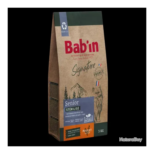 1 paquet de 3 kg de croquettes/ BAB'IN CHAT SENIOR