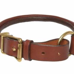 Collier cuir rond pour chien CH&Acirc;TAIGNE. 50/60 cm