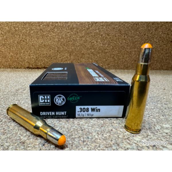 Cartouches .308 WIN DRIVEN HUNT Short Rifle 10,7gr | RWS