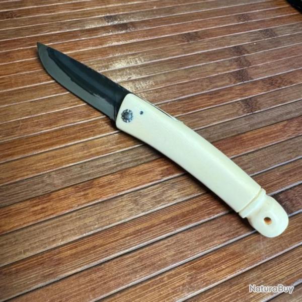 SUPERBE LUXUEUX COUTEAU PIMONTAIS MANCHE IVOIRE MASSIF