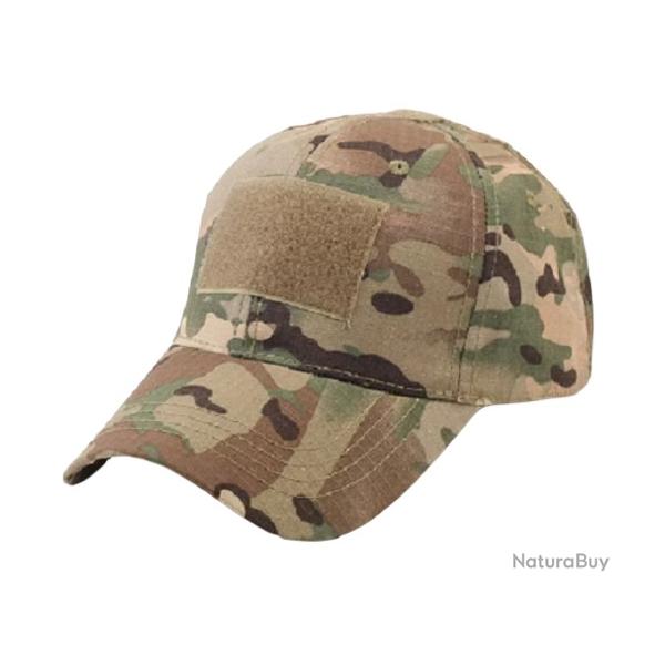 Casquette Treillis Beige velcro en faade