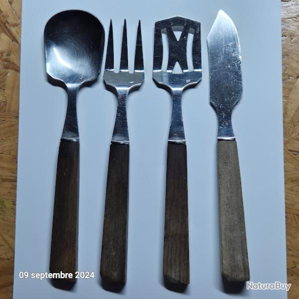 Lot de 4 couverts � macarons de service vintage, � mignardises - Ann�es 50