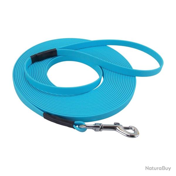 Longe BIOTHANE BETA plate 13 mm 5 m AVEC poign�e bleu ciel