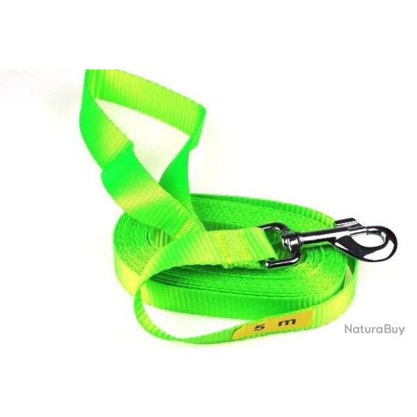 Longe NYLON VERT FLUO 5 m AVEC poign�e VERT