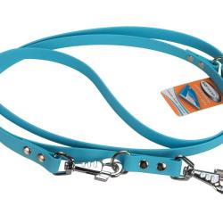 Laisse R&eacute;glable BIOTHANE 19mm 19 mm 2,40 m bleu ciel