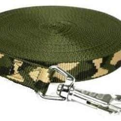 Longe nylon camo vert 25 mm 10 m AVEC poign&eacute;e