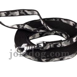 Longe nylon camo noir 20mm 10 m AVEC poign&eacute;e