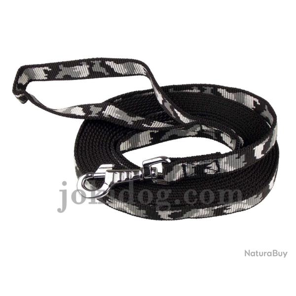 Longe nylon camo noir 20mm 10 m AVEC poign�e