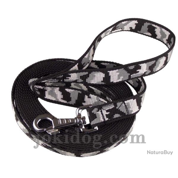 Longe nylon camo noir 25 mm 15 m AVEC poign�e