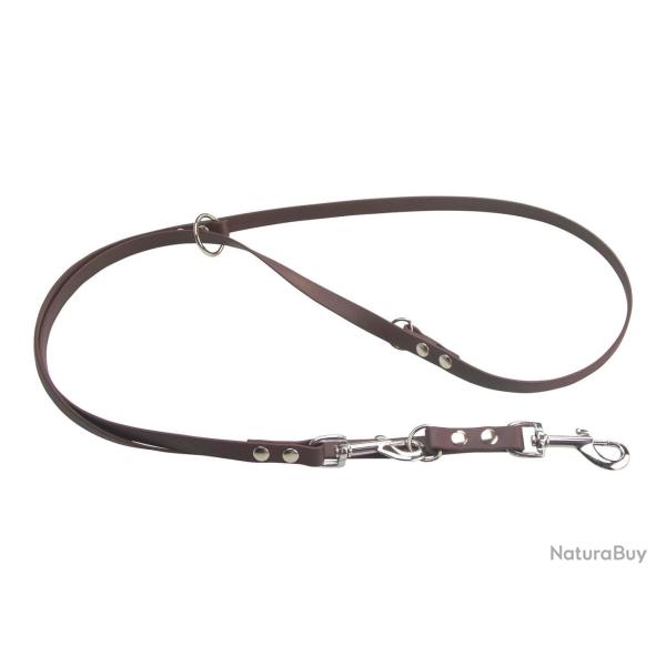 Laisse R�glable BIOTHANE 16mm marron 2 m