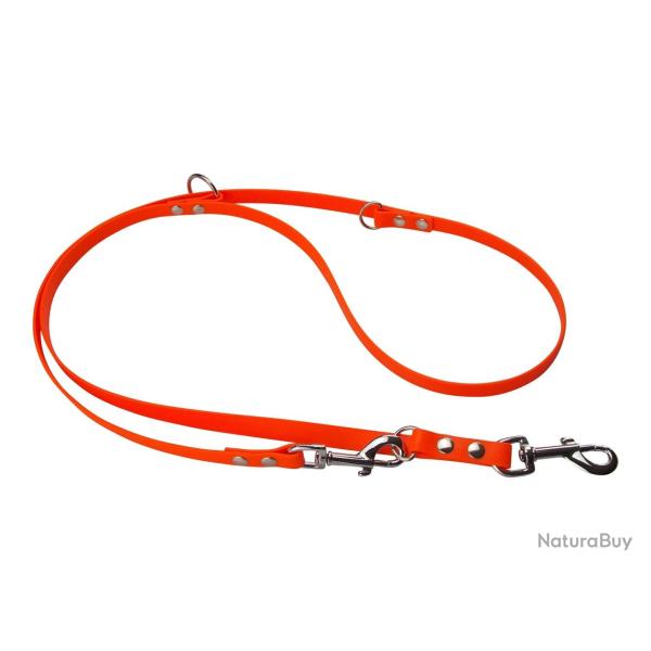 Laisse R�glable BIOTHANE 16mm orange fluo 2,40 m