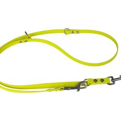 Laisse R&eacute;glable BIOTHANE 16mm jaune fluo 2,40 m