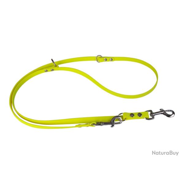 Laisse R�glable BIOTHANE 16mm jaune fluo 2,40 m