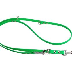 Laisse R&eacute;glable BIOTHANE 16mm Vert fluo 2,40 m