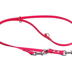 Laisse R&eacute;glable BIOTHANE 16mm Rose 2,40 m