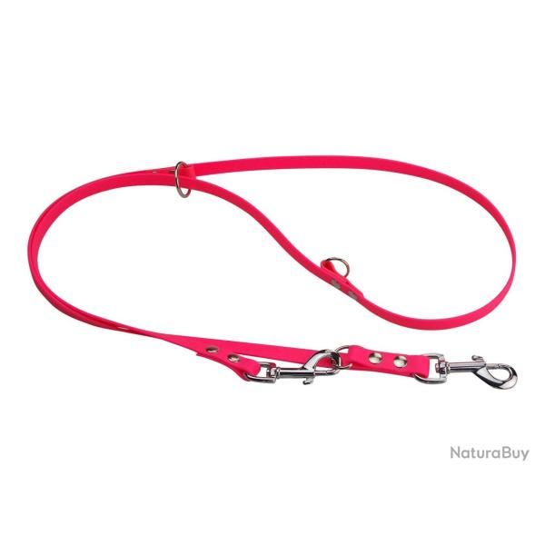 Laisse R�glable BIOTHANE 16mm Rose 2,40 m
