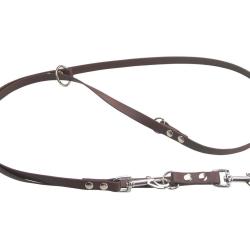 Laisse R&eacute;glable BIOTHANE 16mm marron 2,40 m