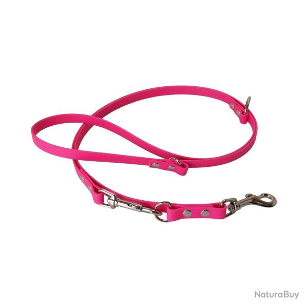 Laisse R�glable BIOTHANE 16mm 2,40 m rose passion