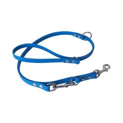Laisse R&eacute;glable BIOTHANE 16mm 2,40 m bleu clair