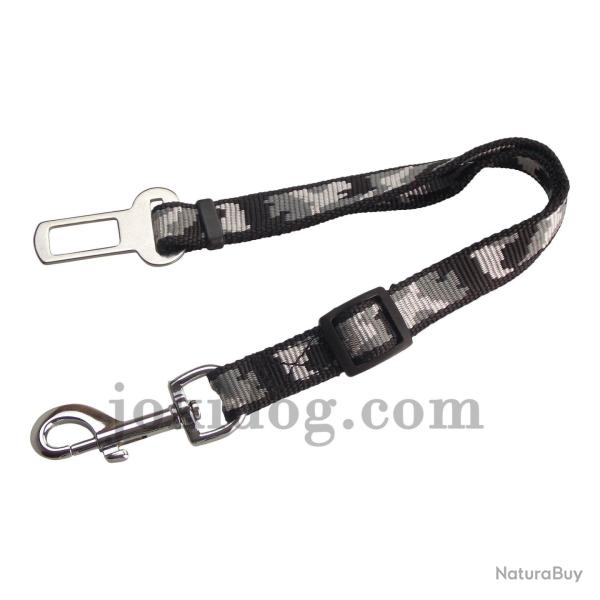 Laisse nylon Camo de s�curit�-auto NOIR M : 20 mm