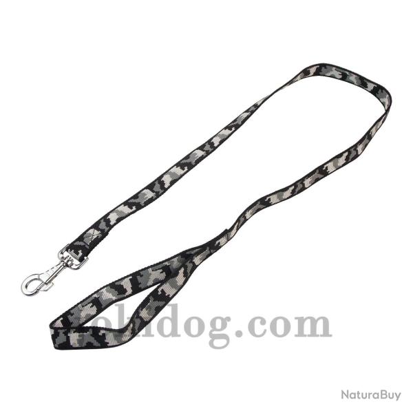 Laisse nylon Camo Noir 25 mm x 1.20 m
