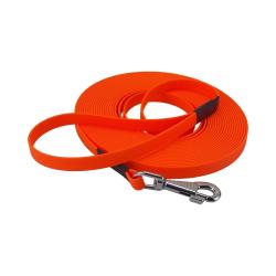 longe biothane beta plate 16 mm orange fluo 15 m AVEC poign&eacute;e