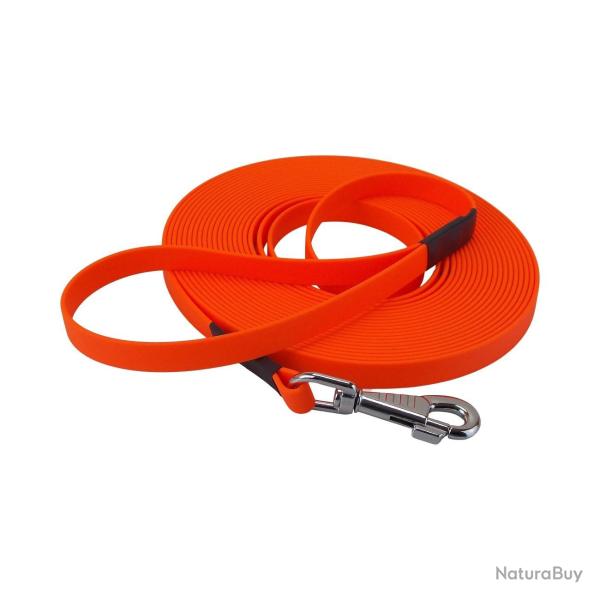 longe biothane beta plate 16 mm orange fluo 20 m AVEC poign�e