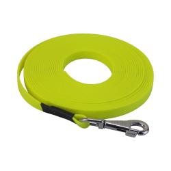 longe biothane beta plate 16 mm jaune fluo 15 m SANS poign&eacute;e