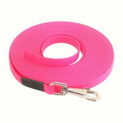 longe biothane beta plate 16 mm Rose 15 m AVEC poign&eacute;e