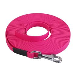 longe biothane beta plate 16 mm 3 m SANS poign&eacute;e rose passion