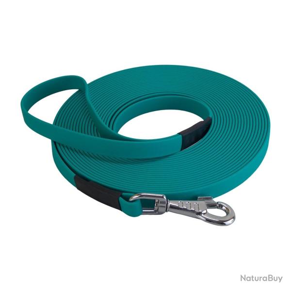 longe biothane beta plate 16 mm 20 m AVEC poign�e turquoise
